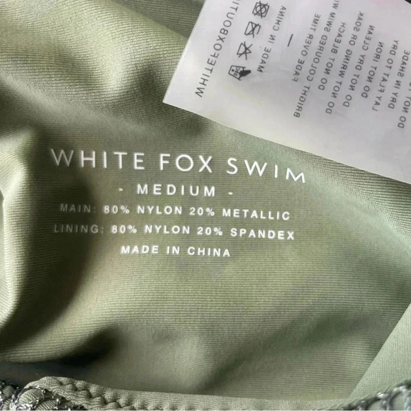 NWT White Fox swim bandeau halter shimmer green bikini top ✨ - Picture 4 of 5